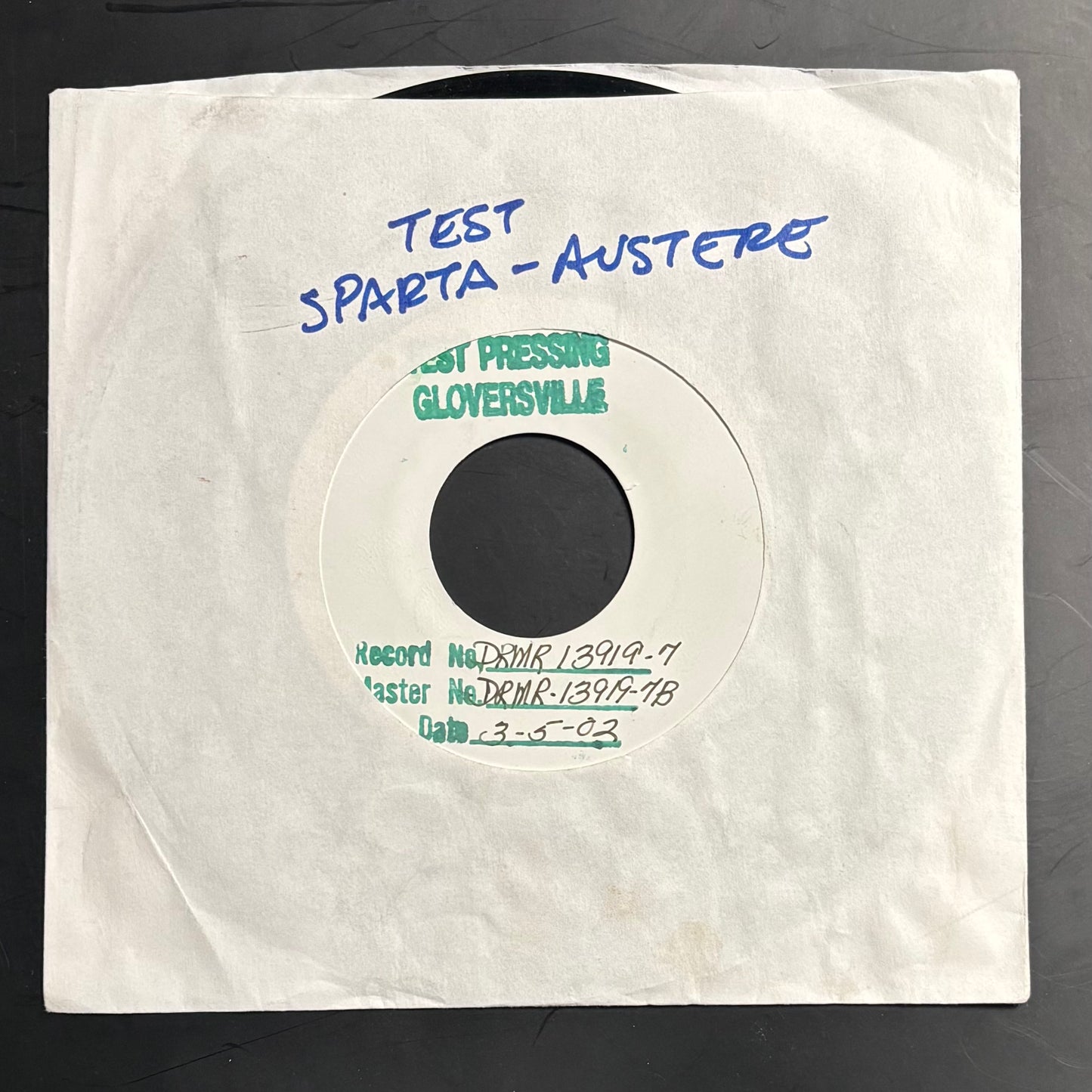 SPARTA - AUSTERE 7" TEST PRESSING